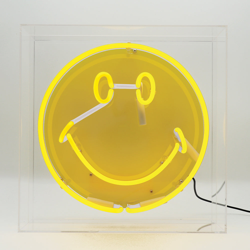 Just Smile: The Original Smiley Acrylic Box Glass Neon