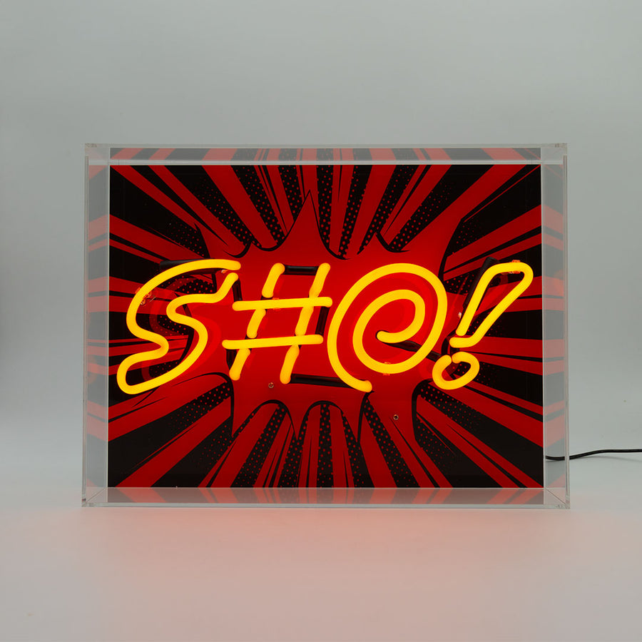 'S#@!' Large Glass Neon Box Sign - Locomocean Ltd