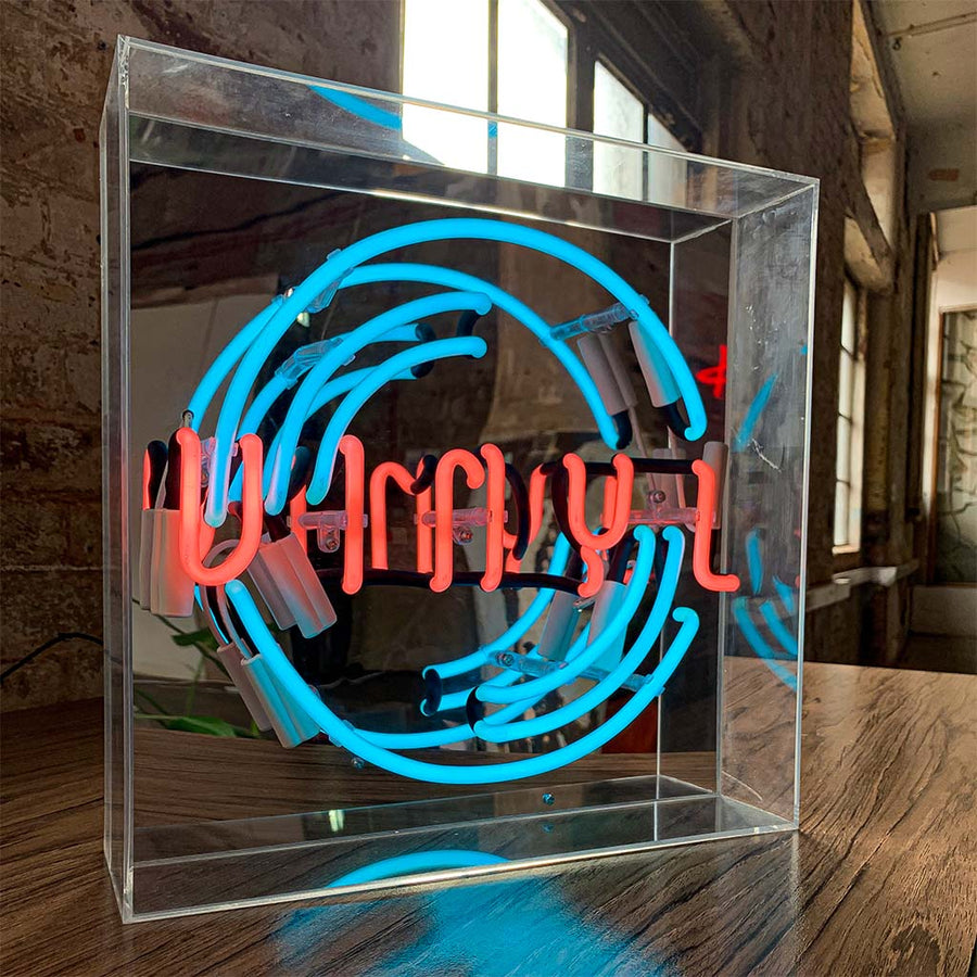 'Vinyl' Large Glass Neon Sign - Locomocean Ltd