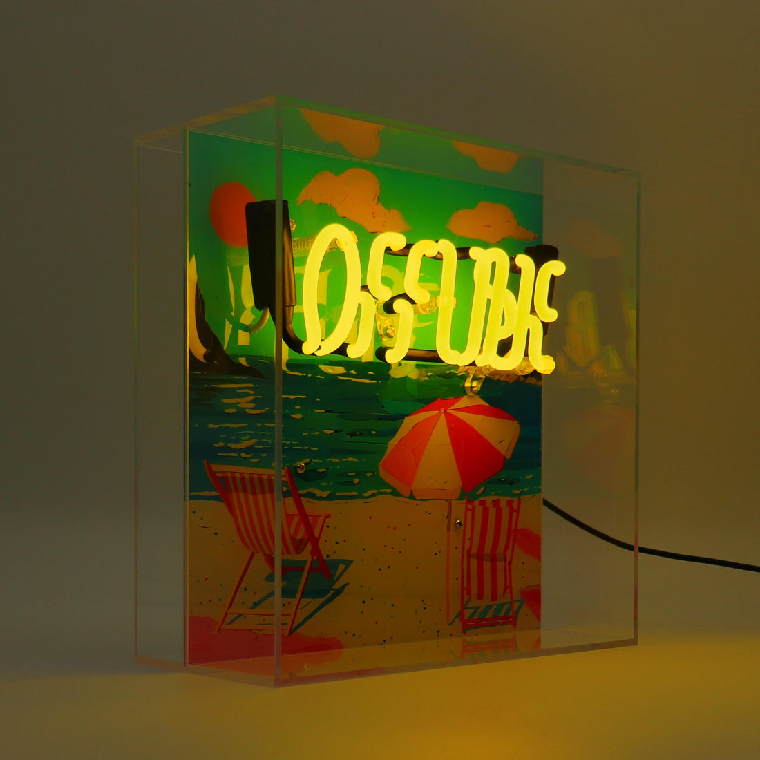 'Offline' Glass Neon Box Sign - Locomocean Ltd