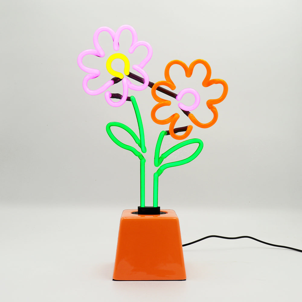 Flowers: Ceramic Base Glass Neon