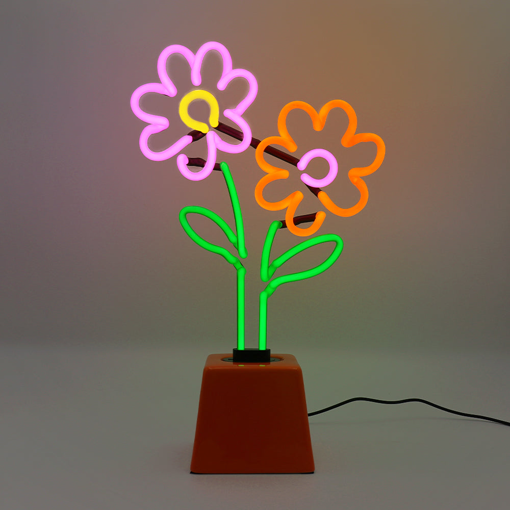 Flowers: Ceramic Base Glass Neon