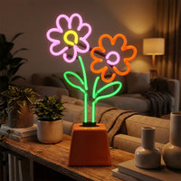 Flowers: Ceramic Base Glass Neon