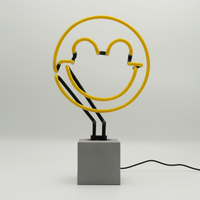 Happy: S.W.Smiley Concrete Base Glass Neon