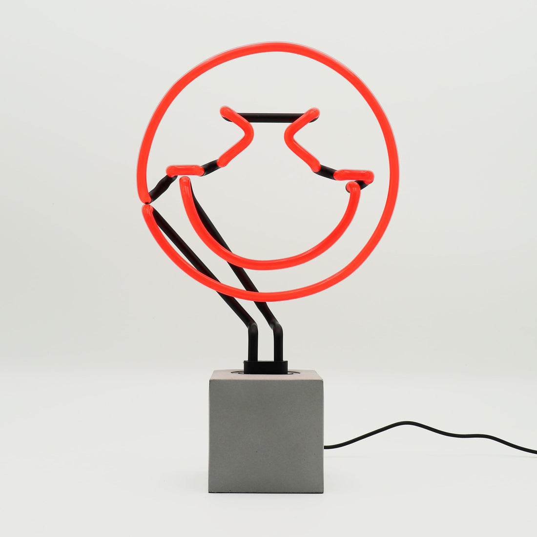 Giggle Red: S.W.Smiley Concrete Base Glass Neon
