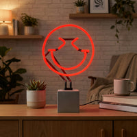 Giggle Red: S.W.Smiley Concrete Base Glass Neon