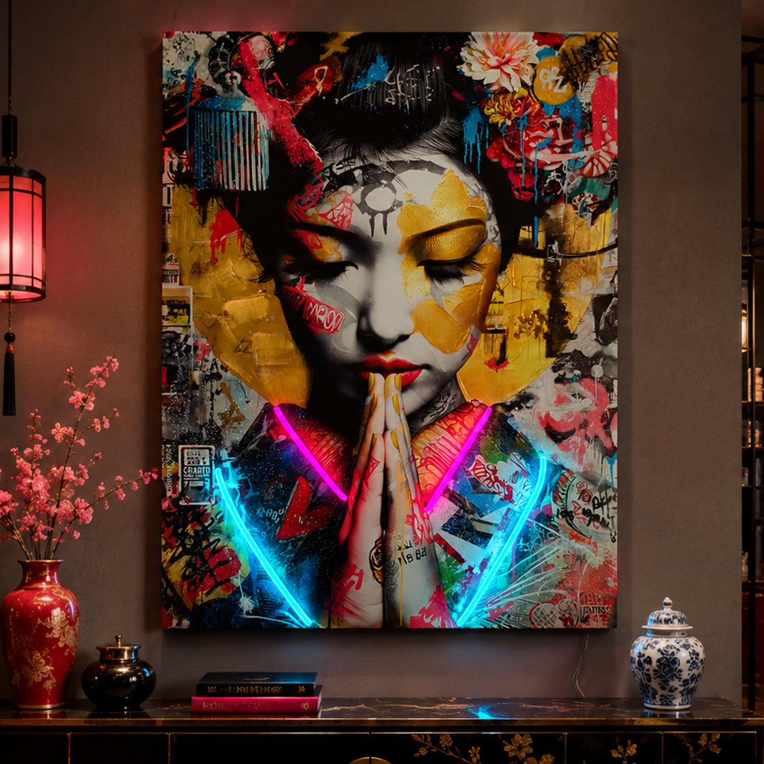 Geisha: LED Neon Canvas