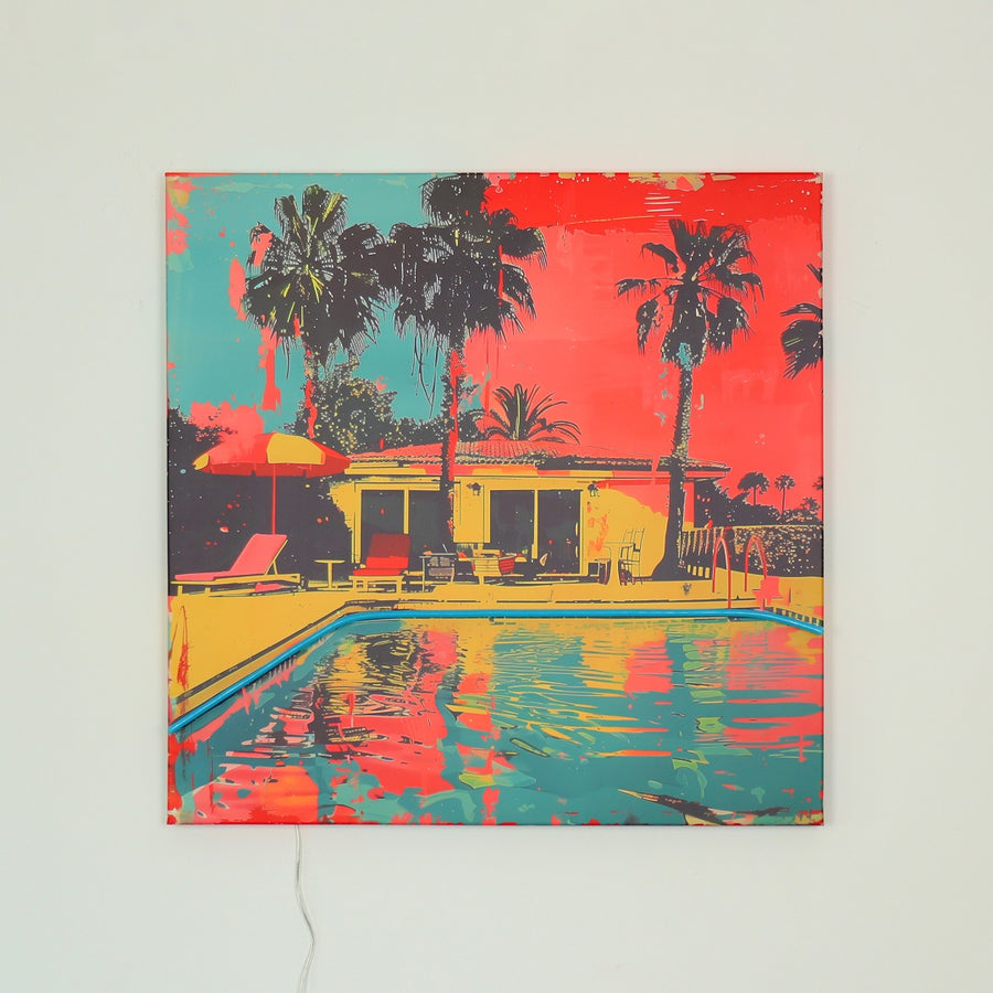 Miami Pool - Wall Painting (LED Neon)