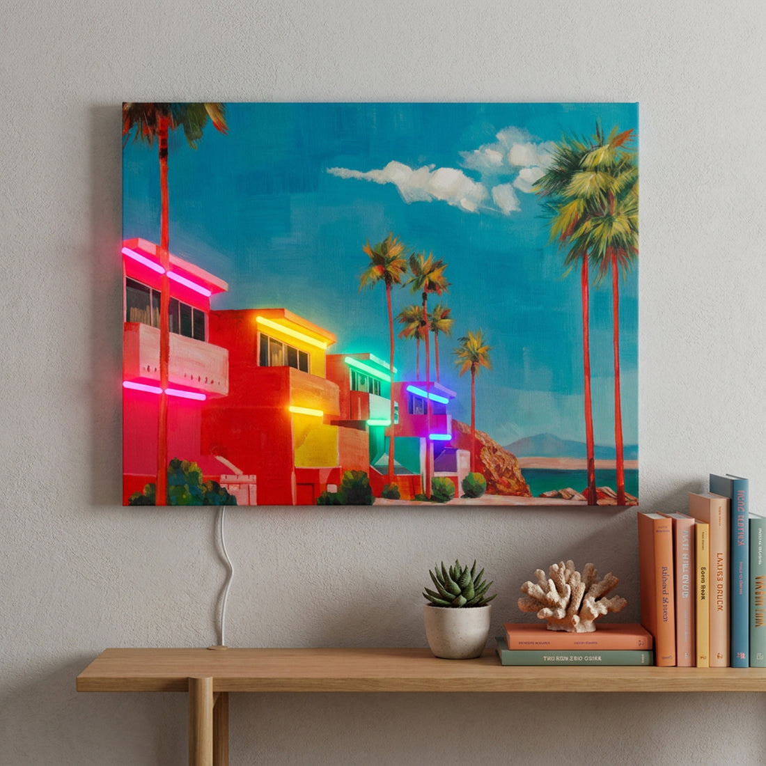 Summer Breeze: LED Neon Canvas