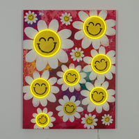 Happy Flowers: S.W.Smiley LED Neon Canvas