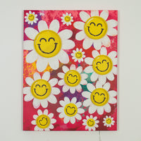 Happy Flowers: S.W.Smiley LED Neon Canvas