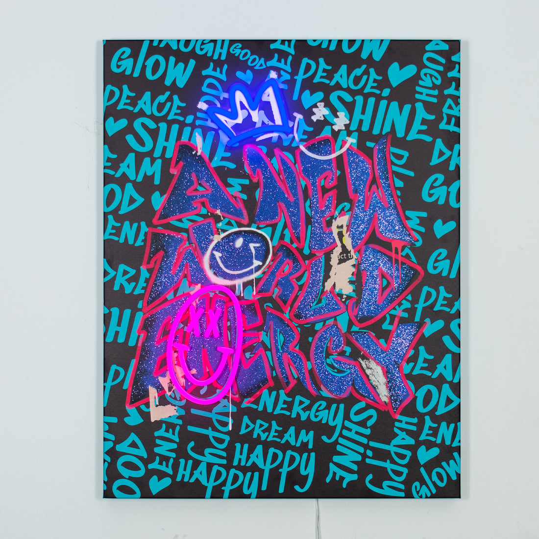 New World Energy Black: S.W.Smiley LED Neon Canvas
