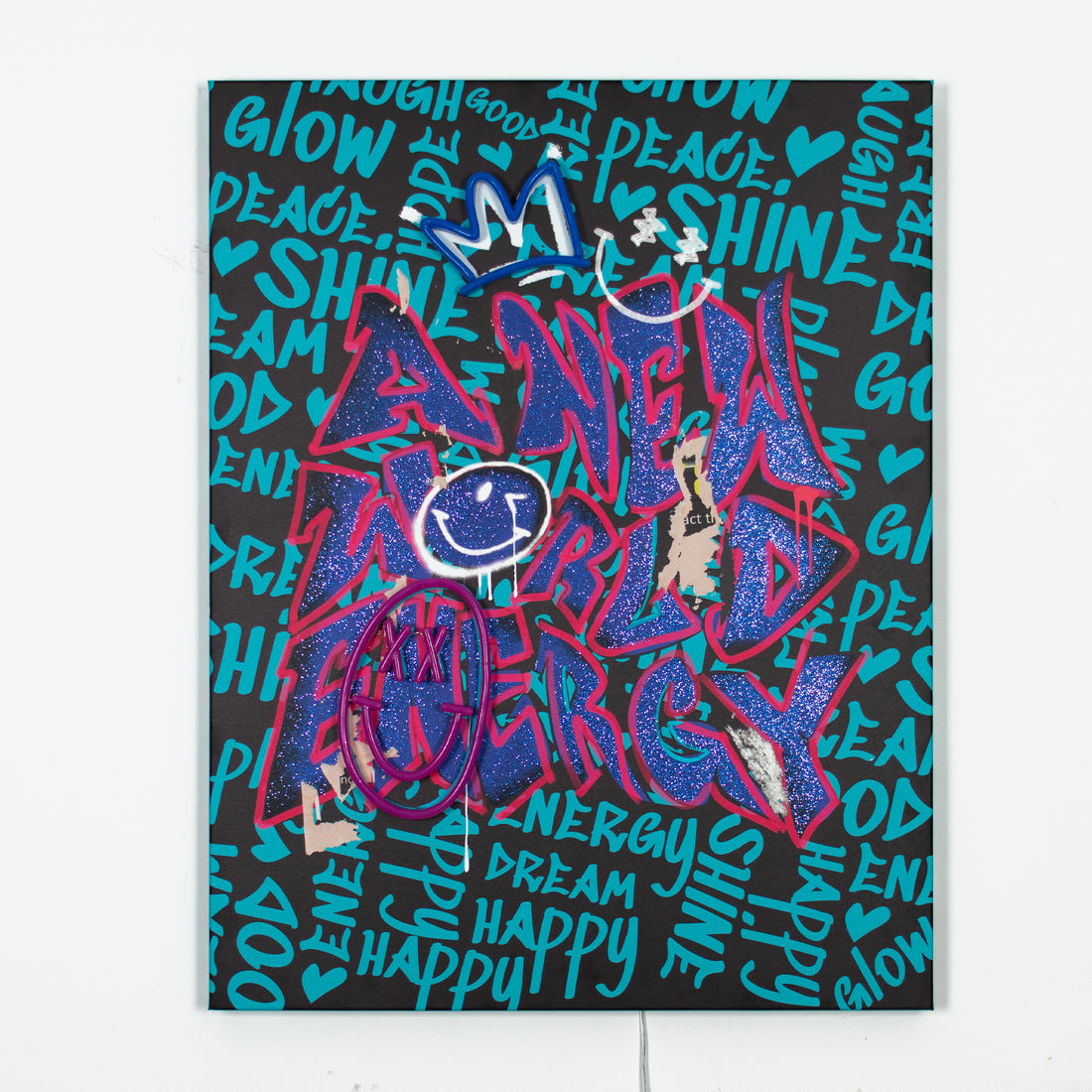 New World Energy Black: S.W.Smiley LED Neon Canvas