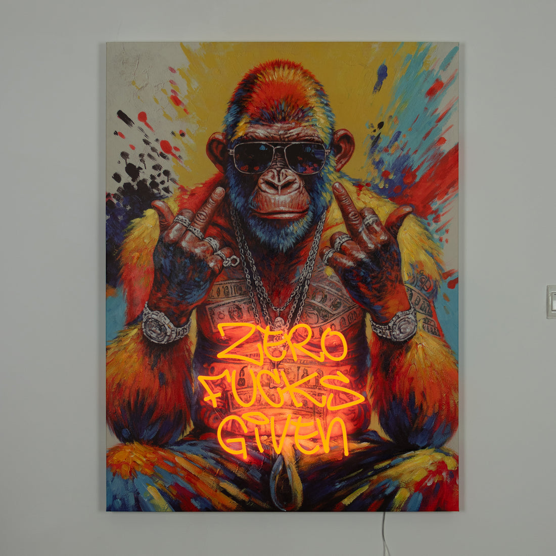 Zero F*** GIVEN: LED Neon Canvas