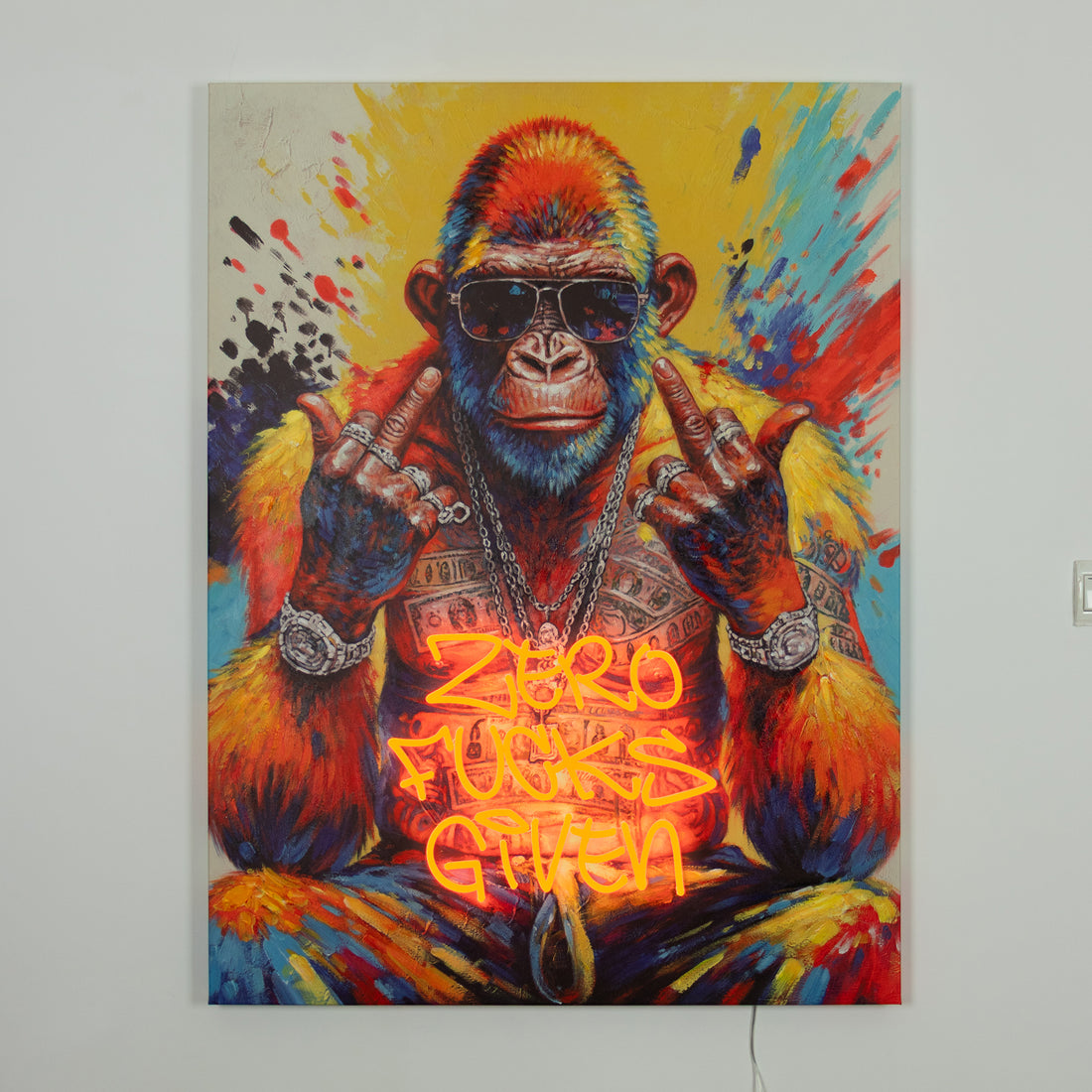 Zero F*** GIVEN: LED Neon Canvas