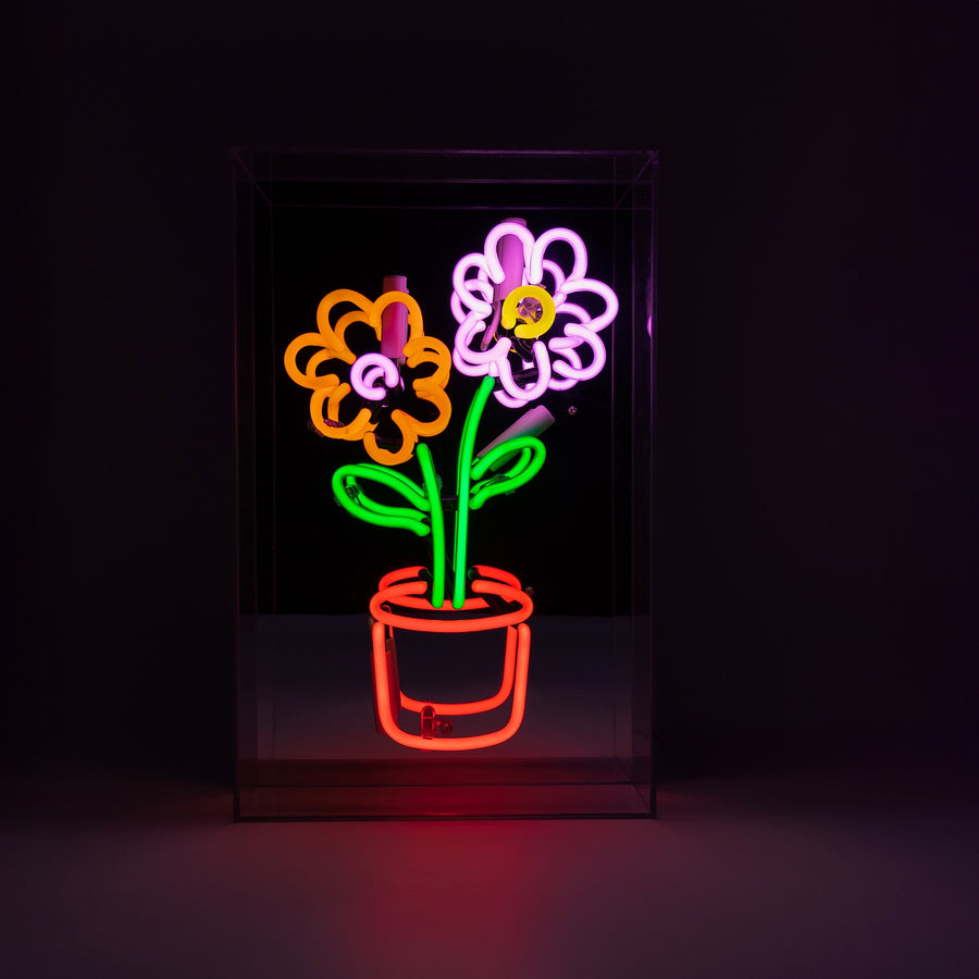 'Flowers in Pot' Glass neon Sign - Locomocean Ltd