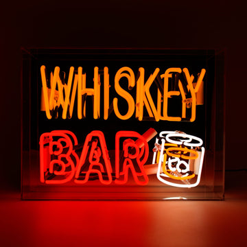 'Whiskey Bar' Glass neon Sign