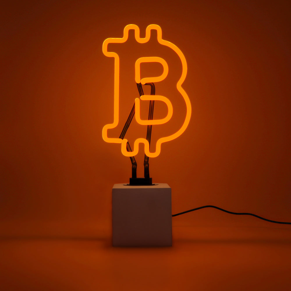 Bitcoin: Concrete Base Glass Neon