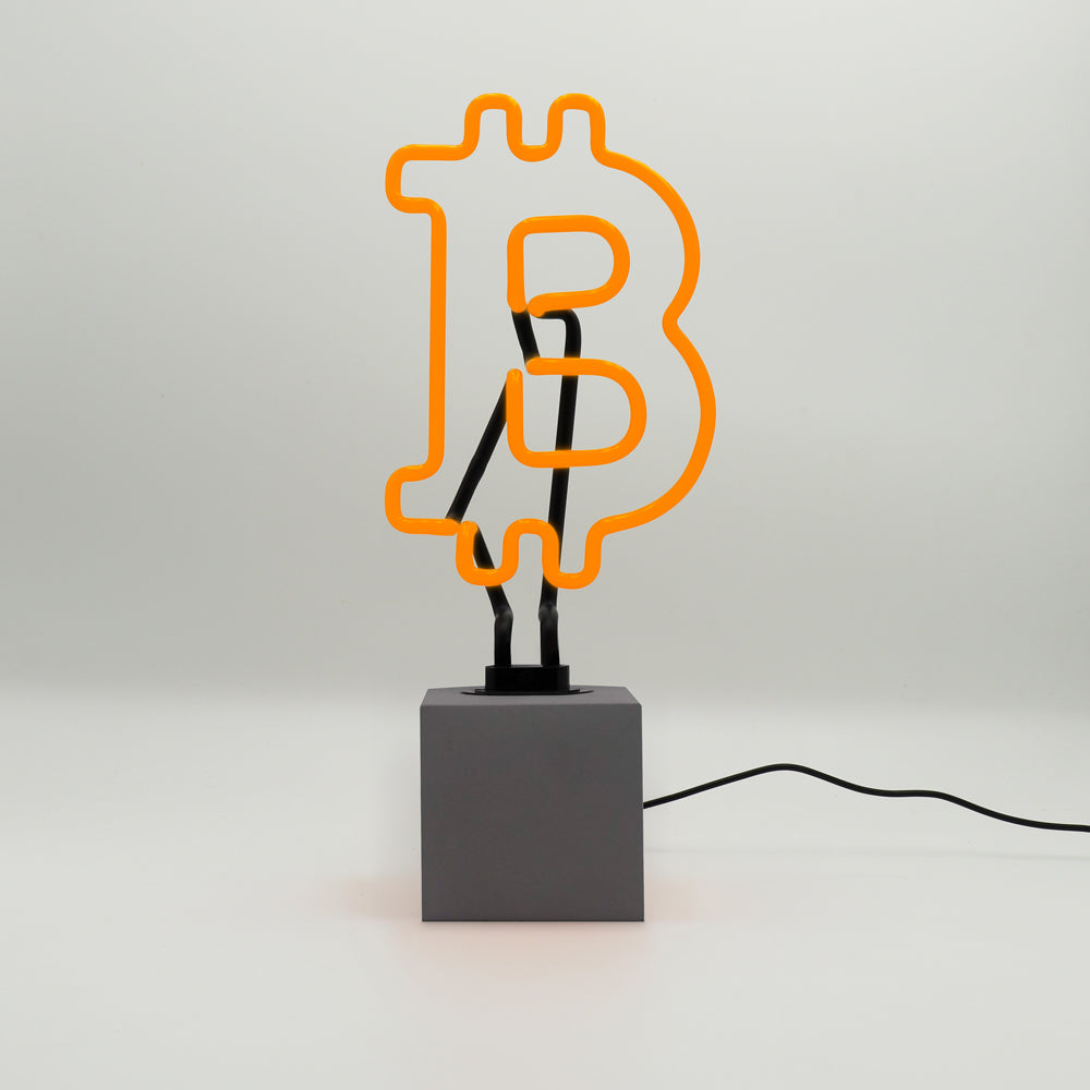 Bitcoin: Concrete Base Glass Neon