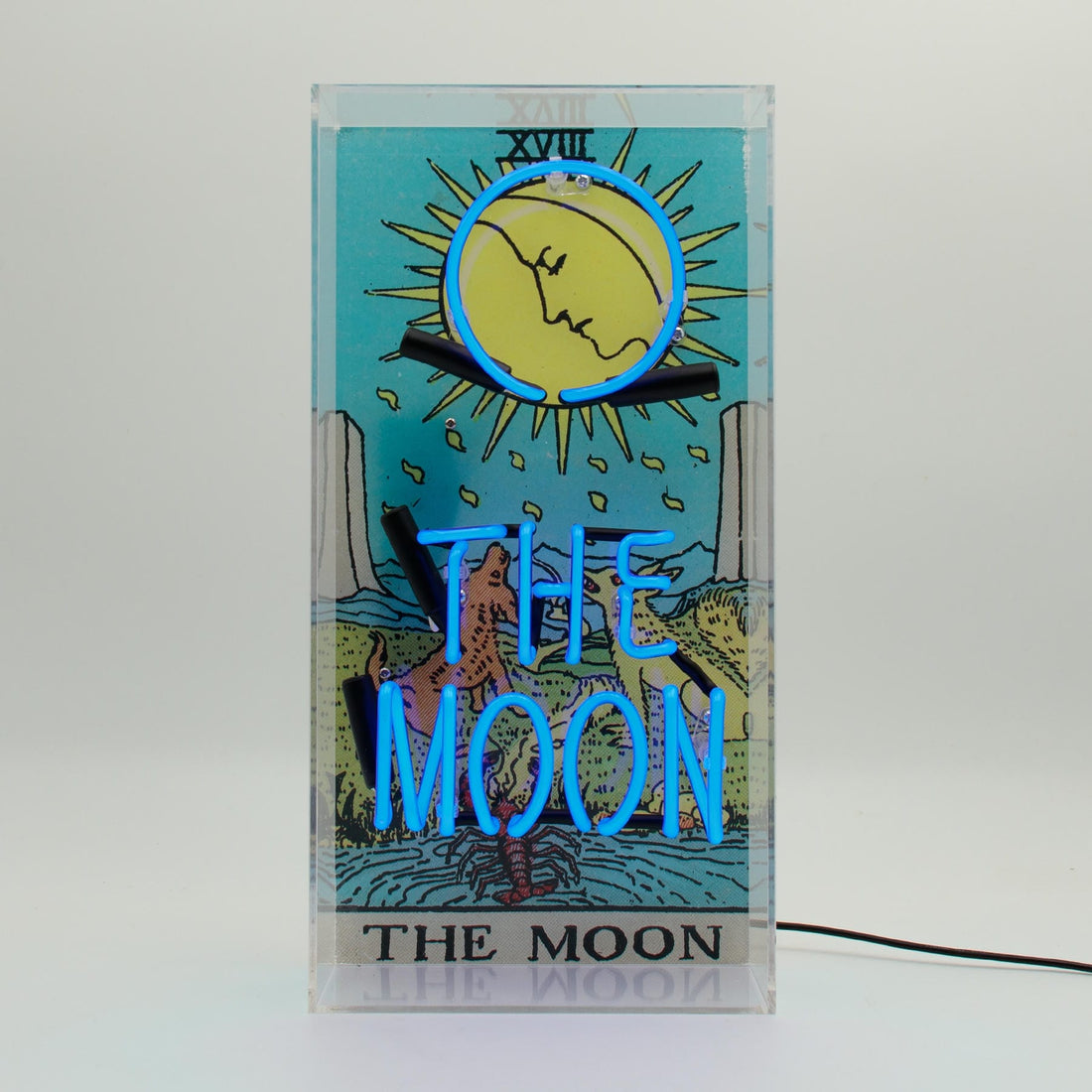 'The Moon' Tarot Glass Neon Box Sign - Locomocean Ltd