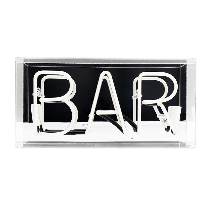'Bar' Glass Neon Sign - PINK - Locomocean Ltd