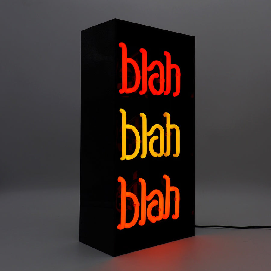'Blah Blah Blah' Glass Neon Sign - Black Acrylic - Locomocean Ltd
