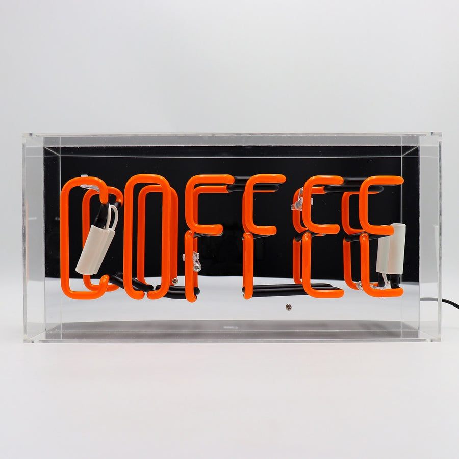 'Coffee' Glass Neon Sign - Orange - Locomocean Ltd