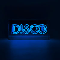 'Disco' Glass Neon Sign - Blue - Locomocean Ltd