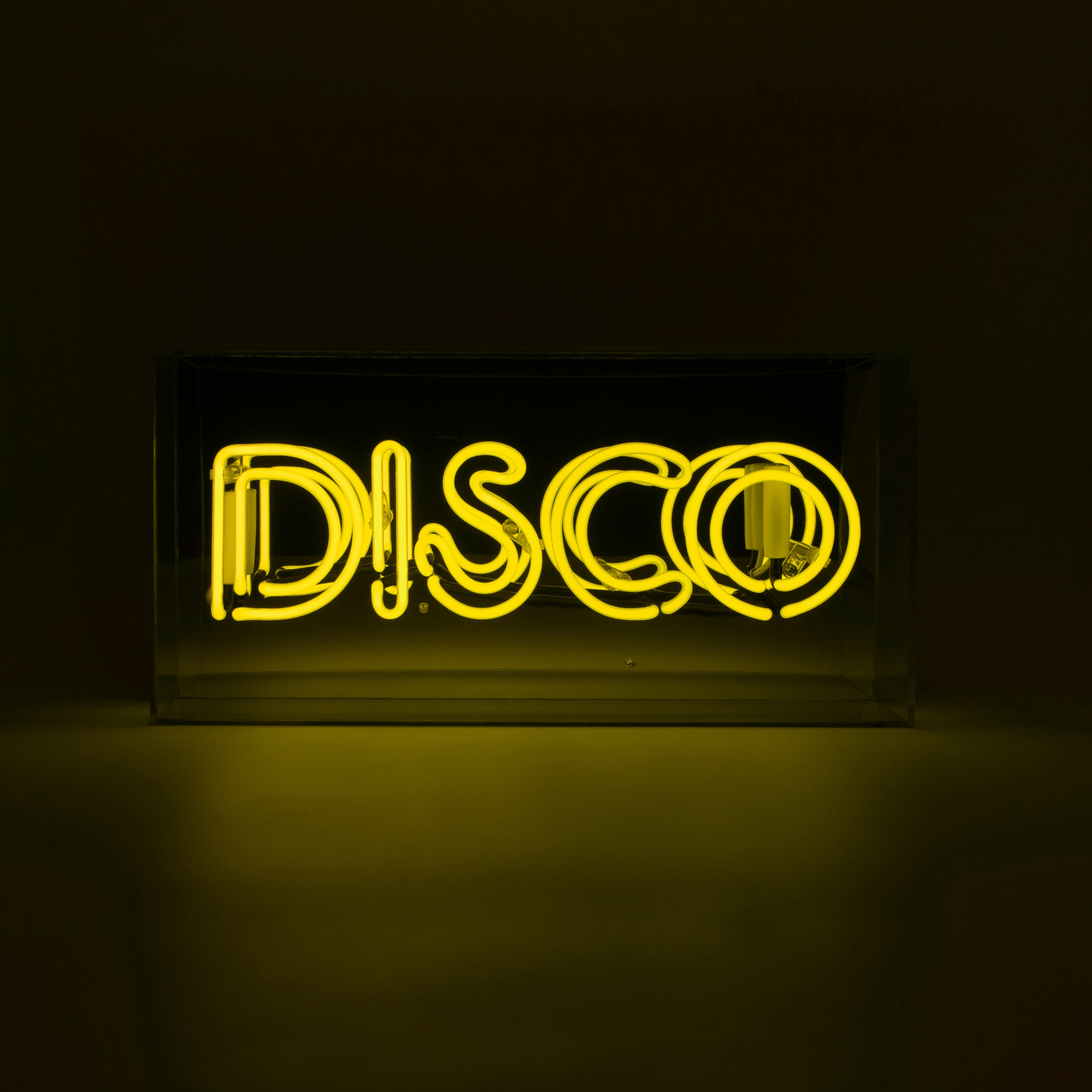 'Disco' Glass Neon Sign - Yellow | Locomocean Ltd