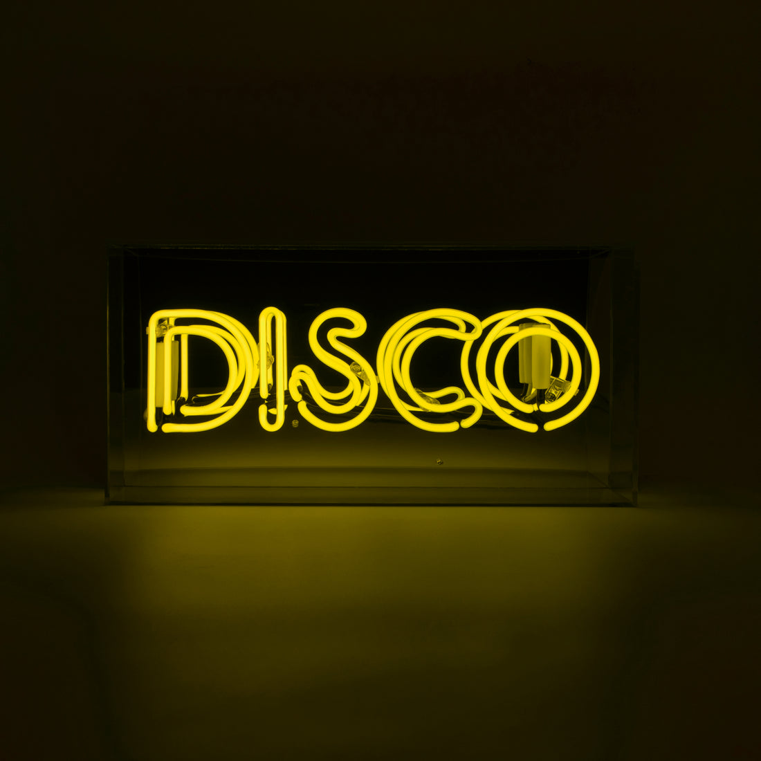 'Disco' Glass Neon Sign - Yellow - Locomocean Ltd