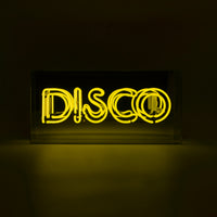 'Disco' Glass Neon Sign - Yellow - Locomocean Ltd