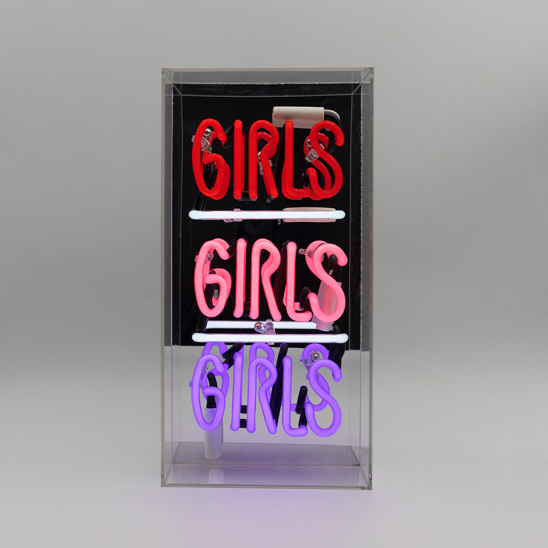'Girls Girls Girls' Glass Neon Sign | Locomocean Ltd