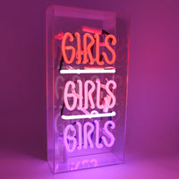 'Girls Girls Girls' Acrylic Box Neon Light - Locomocean Ltd