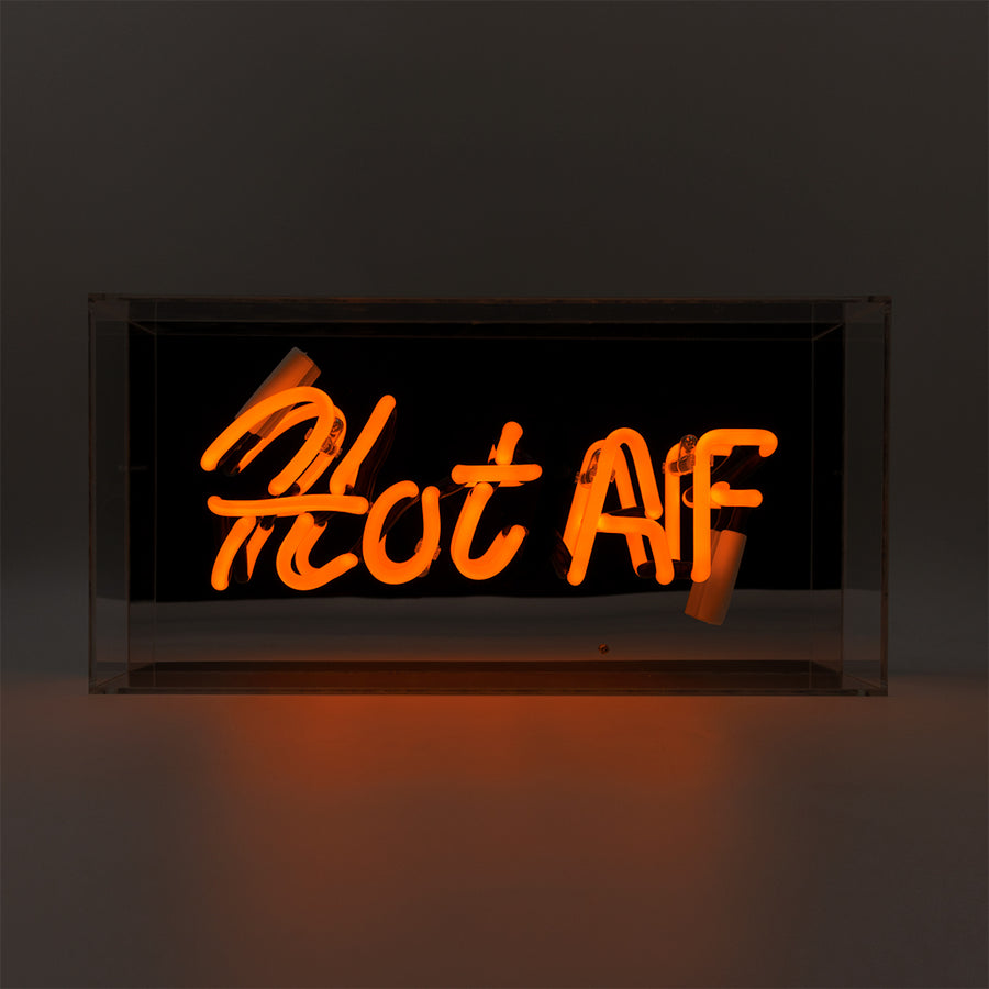 'Hot AF' Glass Neon Sign - Orange - Locomocean Ltd
