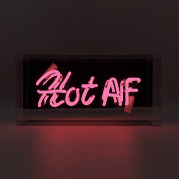 'Hot AF' Glass Neon Sign - Pink - Locomocean Ltd