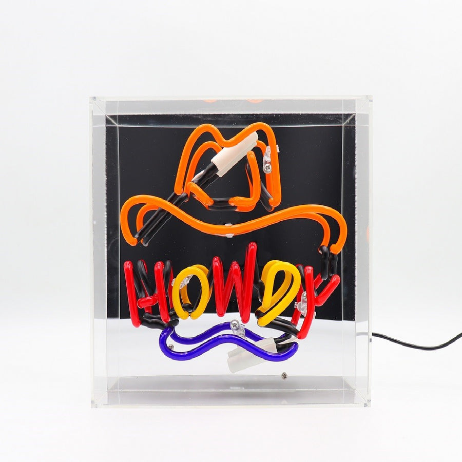 'Howdy' Glass Neon Sign - Locomocean Ltd