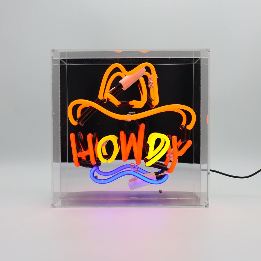 'Howdy' Glass Neon Sign - Locomocean Ltd