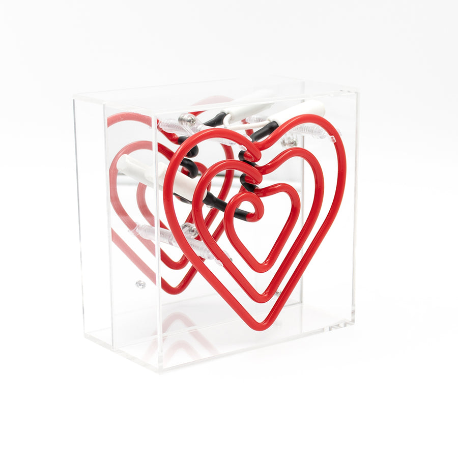 'Heart' Mini Glass Neon Sign - Locomocean Ltd
