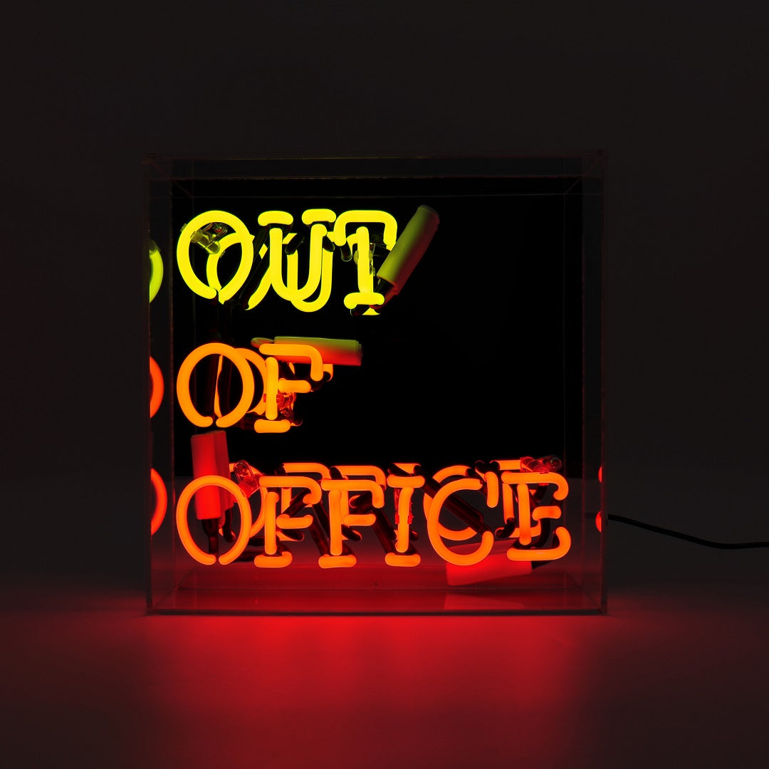 'Out Of Office' Glass Neon Sign - Locomocean Ltd