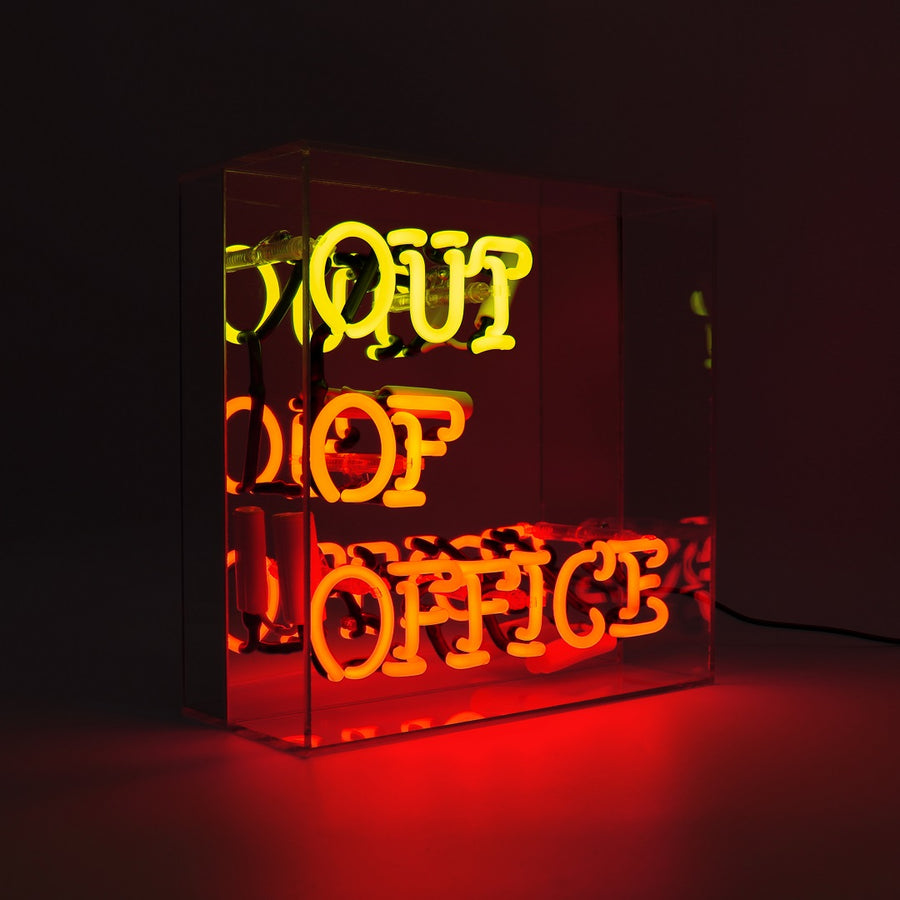 'Out Of Office' Glass Neon Sign - Locomocean Ltd