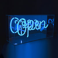 'Open' Acrylic Box Neon Light - Locomocean Ltd