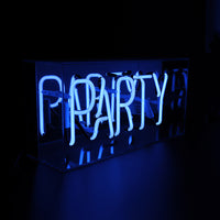 'Party' Glass Neon Sign - Blue - Locomocean Ltd