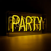 'Party' Glass Neon Sign - Yellow - Locomocean Ltd