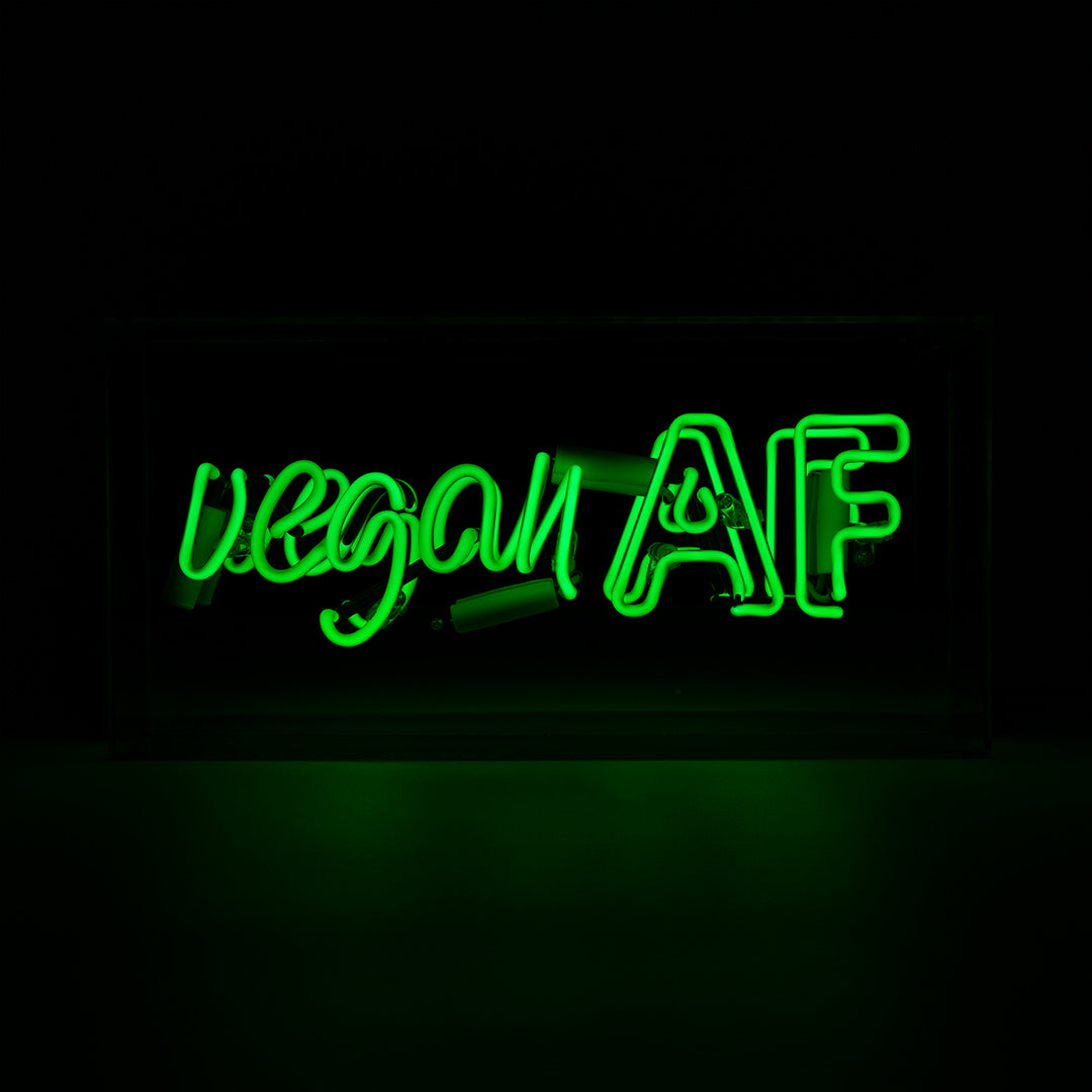'Vegan AF' Glass Neon Sign - Locomocean Ltd