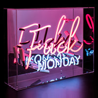 Pink 'Fuck Monday' Large Acrylic Box Neon Light - Locomocean Ltd