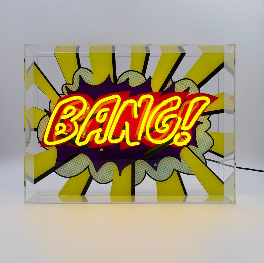 'Bang!' Large Glass Neon Sign - Locomocean Ltd