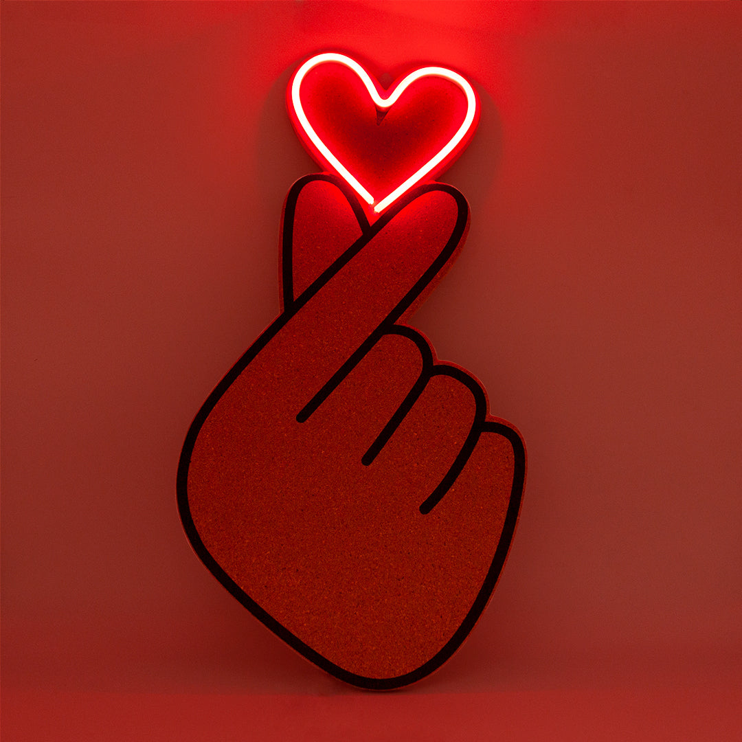 LED Corkboard - Finger Heart - Locomocean Ltd