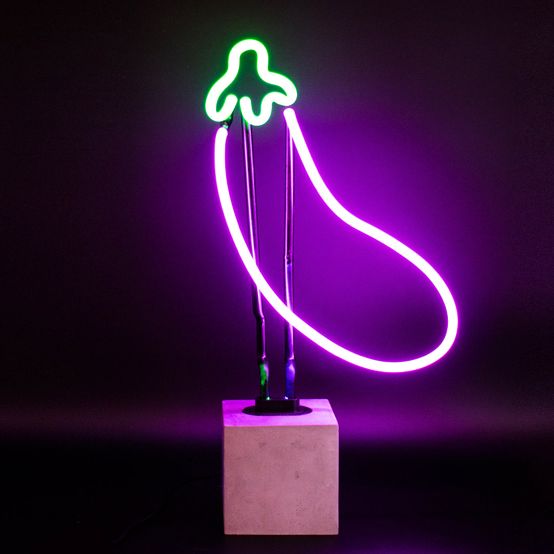 Replacement Glass (GLASS ONLY) - Neon 'Eggplant' Sign - Locomocean Ltd