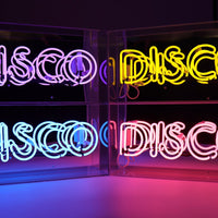 'Disco' Glass Neon Sign - Blue - Locomocean Ltd