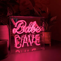 'Babe Cave' Glass Neon Sign - Locomocean Ltd
